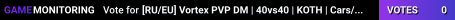[RU/EU] Vortex PVP DM | 40vs40 | KOTH | Cars/Heli 3PP | 1PP - PVP