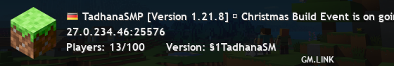 TadhanaSMP [Version 1.21.8] ★ Christmas Build Event is on going! ★
