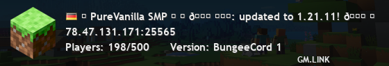 ╭ PureVanilla SMP ╮ ╰ 🍂 ɴᴇᴡ: updated to 1.21.11! 🍂 ╯