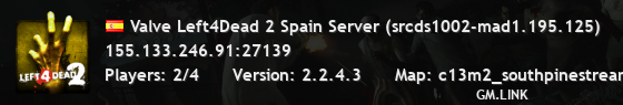 Valve Left4Dead 2 Spain Server (srcds1002-mad1.195.125)