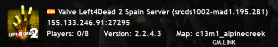 Valve Left4Dead 2 Spain Server (srcds1002-mad1.195.281)