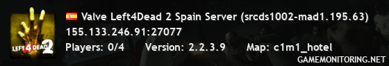 Valve Left4Dead Spain Server (srcds1002-mad1.195.63)