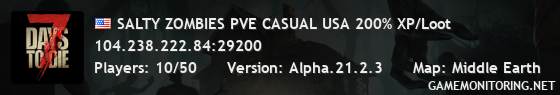 SALTY ZOMBIES PVE CASUAL USA 200% XP/Loot