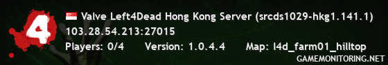 Valve Left4Dead Hong Kong Server (srcds1029-hkg1.141.1)