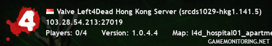 Valve Left4Dead Hong Kong Server (srcds1029-hkg1.141.5)