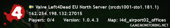 Valve Left4Dead EU North Server (srcds1001-sto1.181.1)