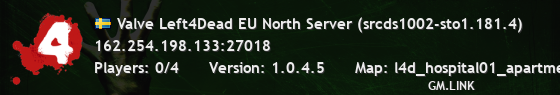 Valve Left4Dead EU North Server (srcds1002-sto1.181.4)