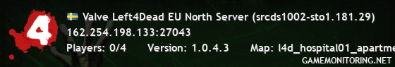 Valve Left4Dead EU North Server (srcds1002-sto1.181.29)