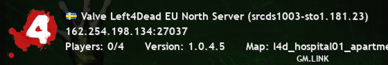 Valve Left4Dead EU North Server (srcds1003-sto1.181.23)