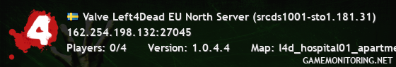Valve Left4Dead EU North Server (srcds1001-sto1.181.31)