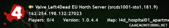 Valve Left4Dead EU North Server (srcds1001-sto1.181.9)