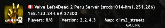 Valve Left4Dead 2 Peru Server (srcds1014-lim1.251.286)