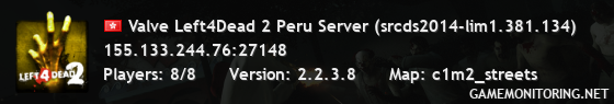 Valve Left4Dead 2 Peru Server (srcds2014-lim1.381.134)