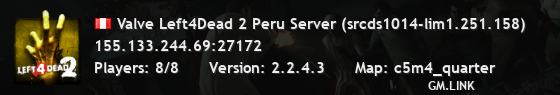 Valve Left4Dead 2 Peru Server (srcds1014-lim1.251.158)