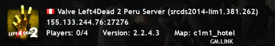 Valve Left4Dead 2 Peru Server (srcds2014-lim1.381.262)