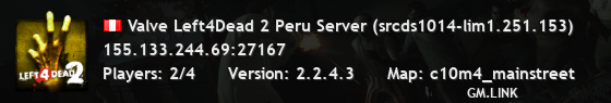 Valve Left4Dead 2 Peru Server (srcds1014-lim1.251.153)