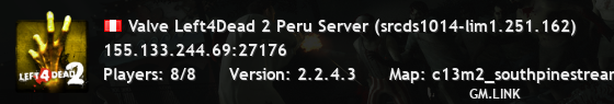 Valve Left4Dead 2 Peru Server (srcds1014-lim1.251.162)