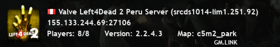 Valve Left4Dead 2 Peru Server (srcds1014-lim1.251.92)