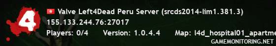 Valve Left4Dead Peru Server (srcds2014-lim1.381.3)