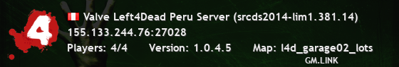 Valve Left4Dead Peru Server (srcds2014-lim1.381.14)