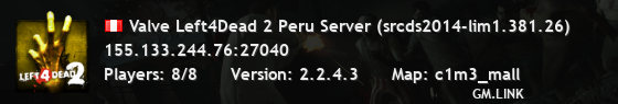Valve Left4Dead 2 Peru Server (srcds2014-lim1.381.26)