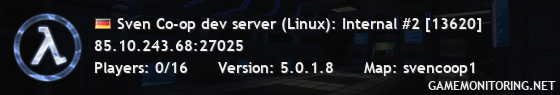 Sven Co-op dev server (Linux): Internal #2 [13620]
