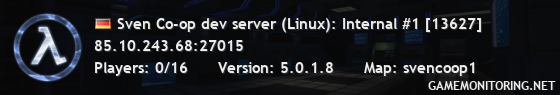 Sven Co-op dev server (Linux): Internal #1 [13620]