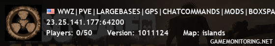 WWZ|PVE|LARGEBASES|GPS|CHATCOMMANDS|MODS|BOXSPAWNS|MANYCARS|EXP