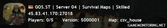 GOS.ST | Server 04 | Survival Maps | Skilled