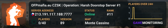 Harsh Doorstop 1 — stav serveru a počet hráčů