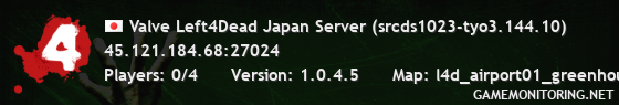 Valve Left4Dead Japan Server (srcds1023-tyo3.144.10)