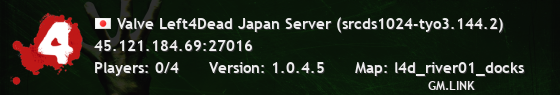 Valve Left4Dead Japan Server (srcds1024-tyo3.144.2)