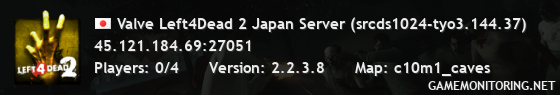 Valve Left4Dead Japan Server (srcds1024-tyo3.144.37)