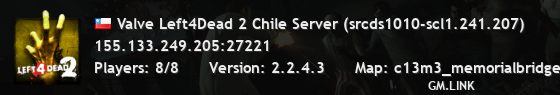 Valve Left4Dead 2 Chile Server (srcds1010-scl1.241.207)