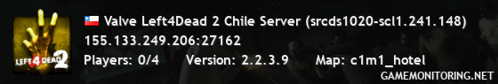 Valve Left4Dead 2 Chile Server (srcds1020-scl1.241.148)
