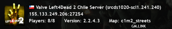 Valve Left4Dead 2 Chile Server (srcds1020-scl1.241.240)