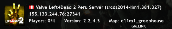 Valve Left4Dead 2 Peru Server (srcds2014-lim1.381.327)