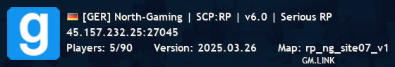 [GER] North-Gaming | SCP:RP | v6.0 | Serious RP