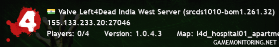 Valve Left4Dead India West Server (srcds1010-bom1.261.32)