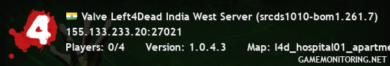 Valve Left4Dead India West Server (srcds1010-bom1.261.7)