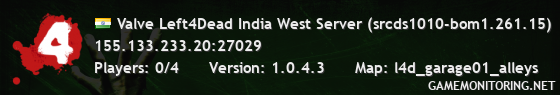 Valve Left4Dead India West Server (srcds1010-bom1.261.15)