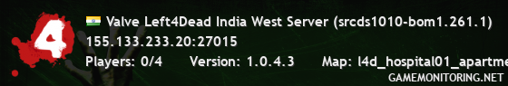 Valve Left4Dead India West Server (srcds1010-bom1.261.1)