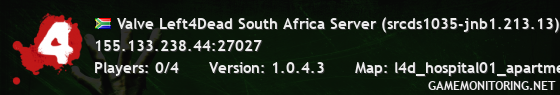 Valve Left4Dead South Africa Server (srcds1035-jnb1.213.13)