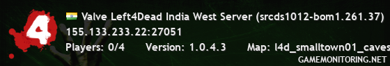 Valve Left4Dead India West Server (srcds1012-bom1.261.37)