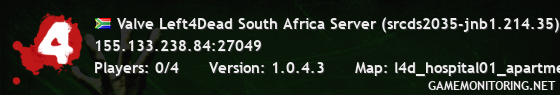 Valve Left4Dead South Africa Server (srcds2035-jnb1.214.35)