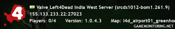 Valve Left4Dead India West Server (srcds1012-bom1.261.9)