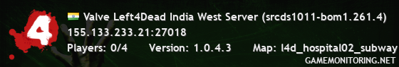 Valve Left4Dead India West Server (srcds1011-bom1.261.4)