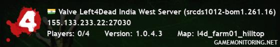 Valve Left4Dead India West Server (srcds1012-bom1.261.16)
