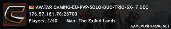 AVATAR GAMING-EU-PVP-SOLO-DUO-TRIO-5X- 7 DEC