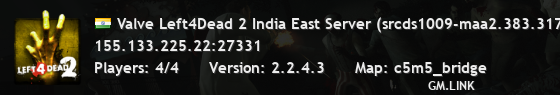 Valve Left4Dead 2 India East Server (srcds1009-maa2.383.317)
